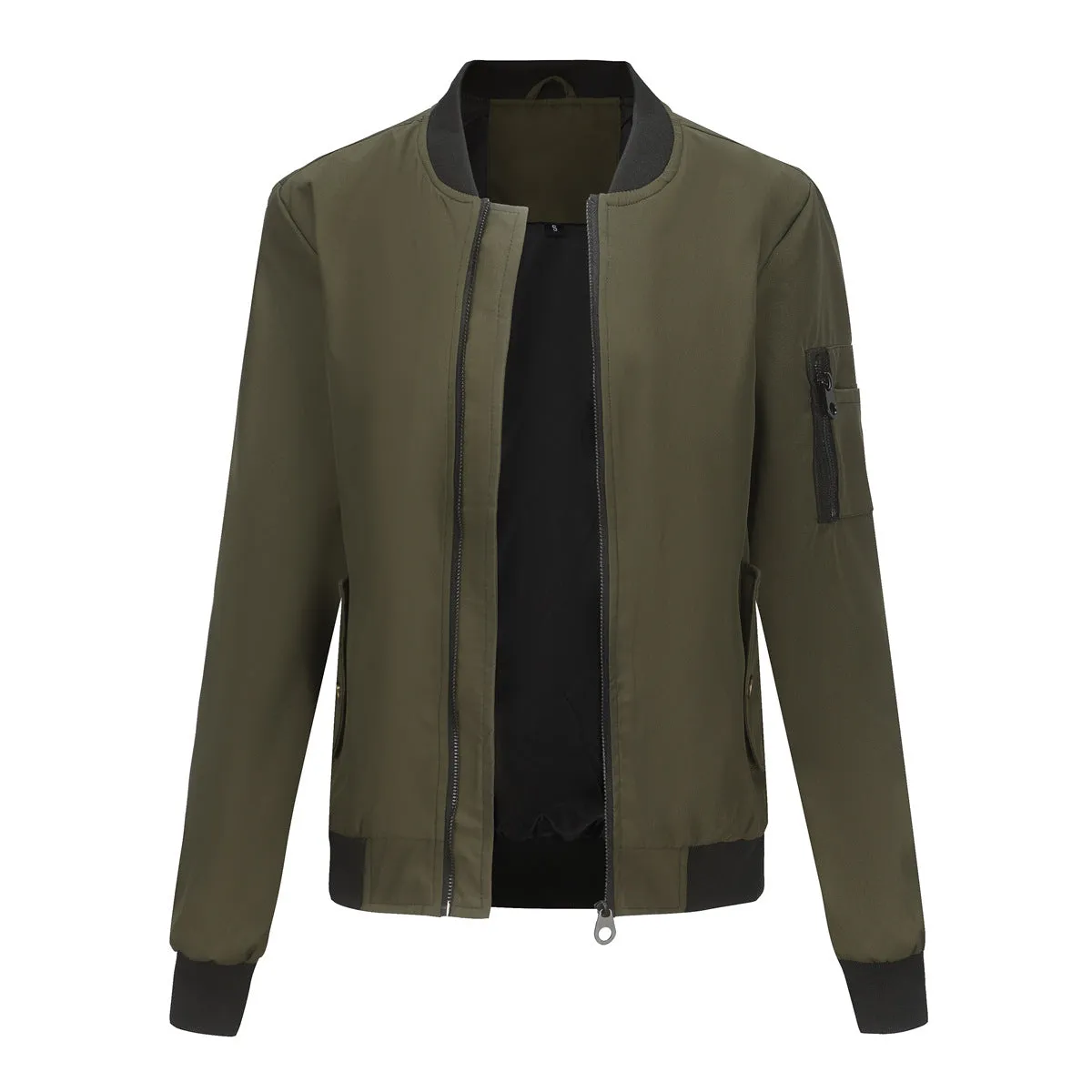 Women Casual Long Sleeve Thin Flight Jacket