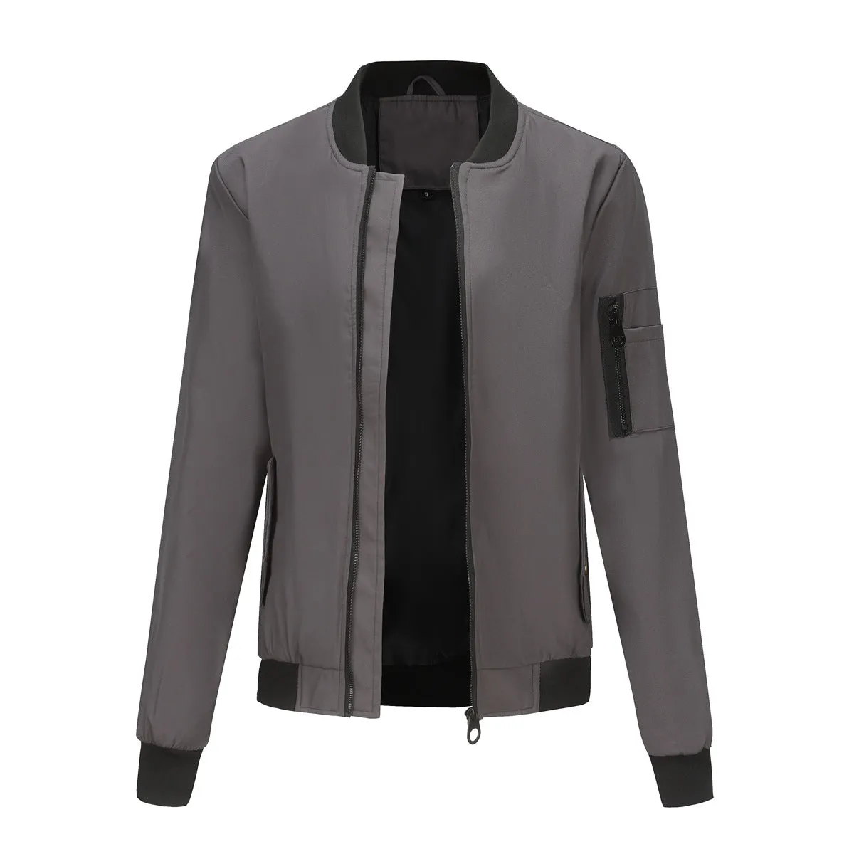 Women Casual Long Sleeve Thin Flight Jacket