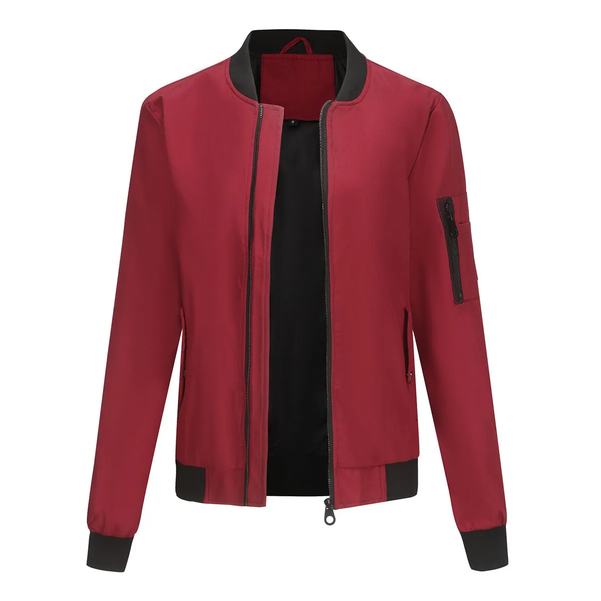 Women Casual Long Sleeve Thin Flight Jacket