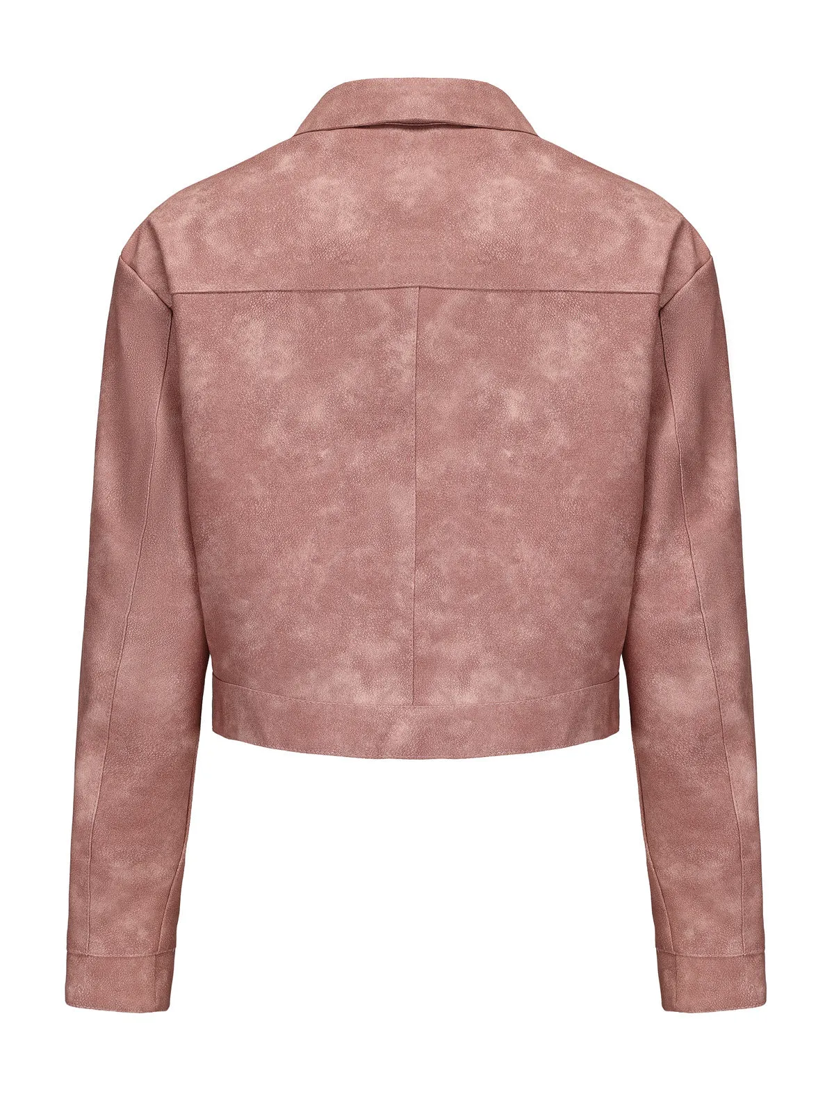 Women Long Sleeved Casual Thin Leather Jacket
