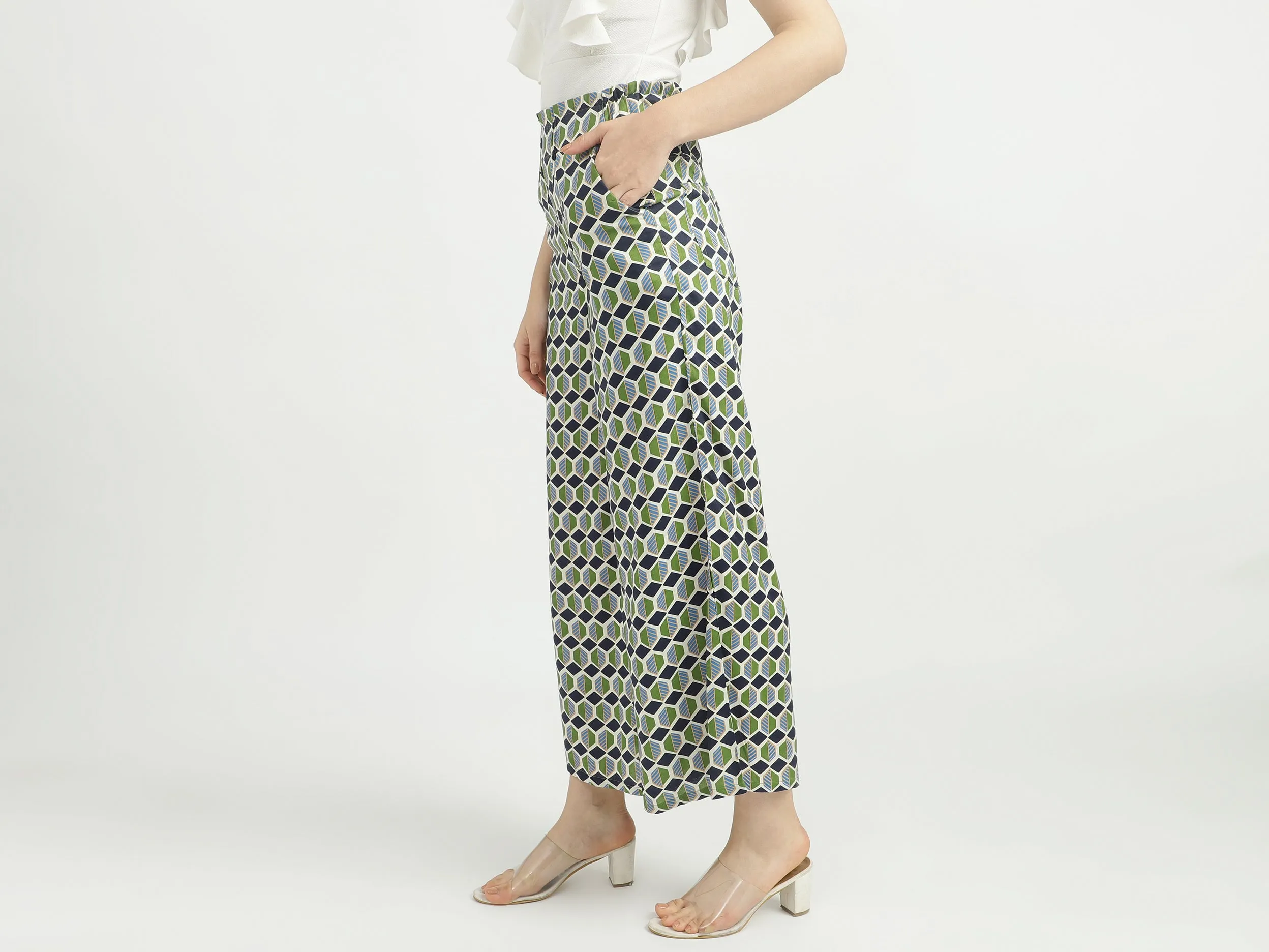 Women Printed Wide Leg Palazzo