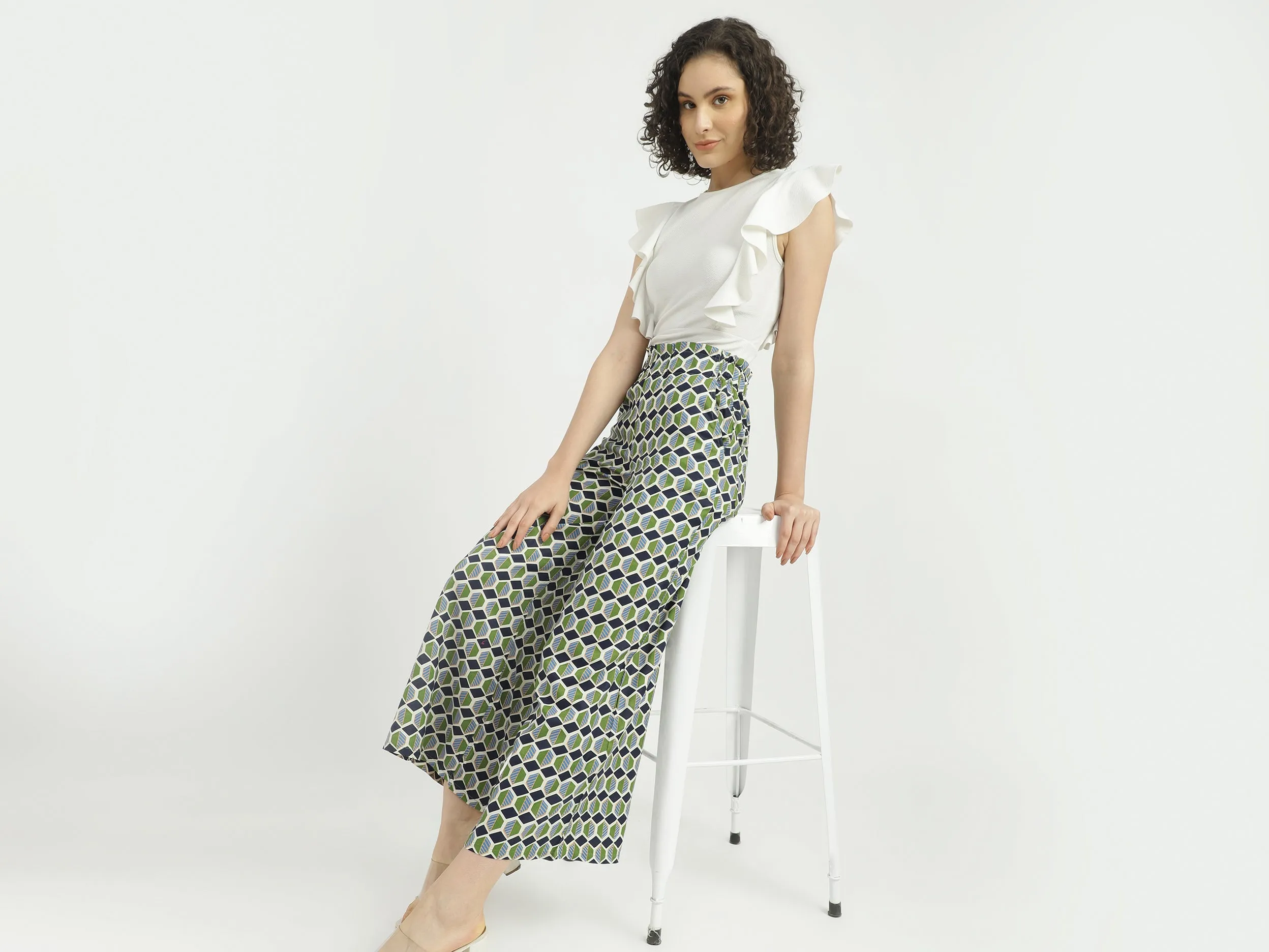 Women Printed Wide Leg Palazzo