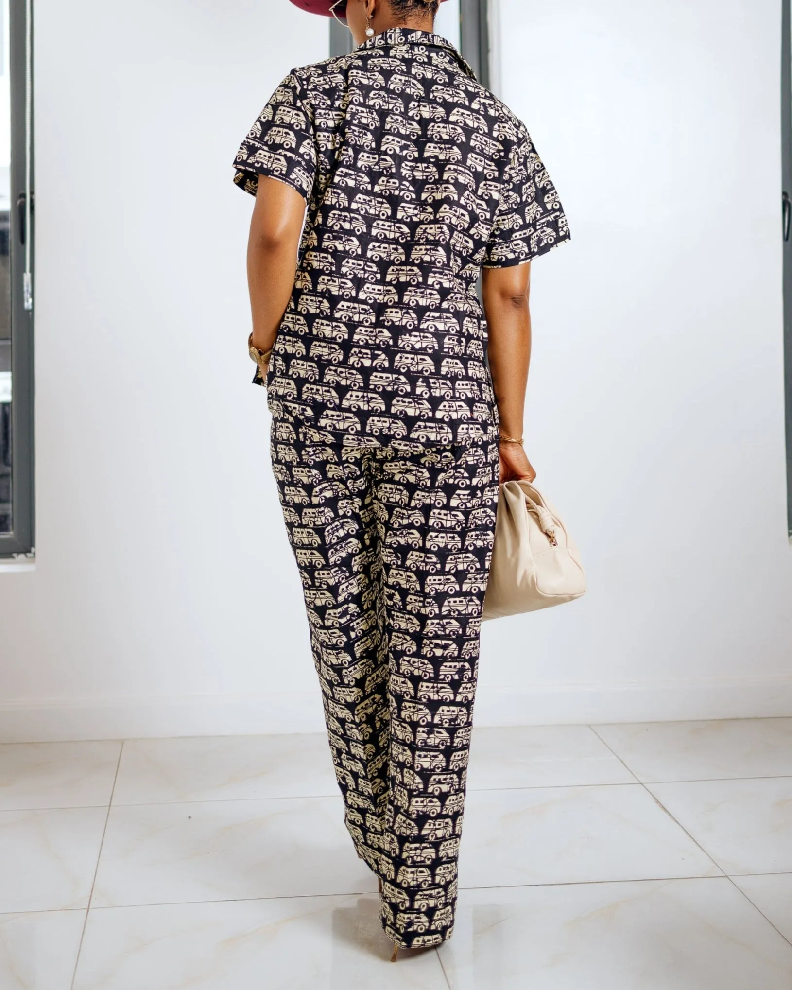 Women's Casual Print Pants Tops Two-Piece Set