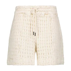 Women's Ecru Drizzle Waffle Shorts