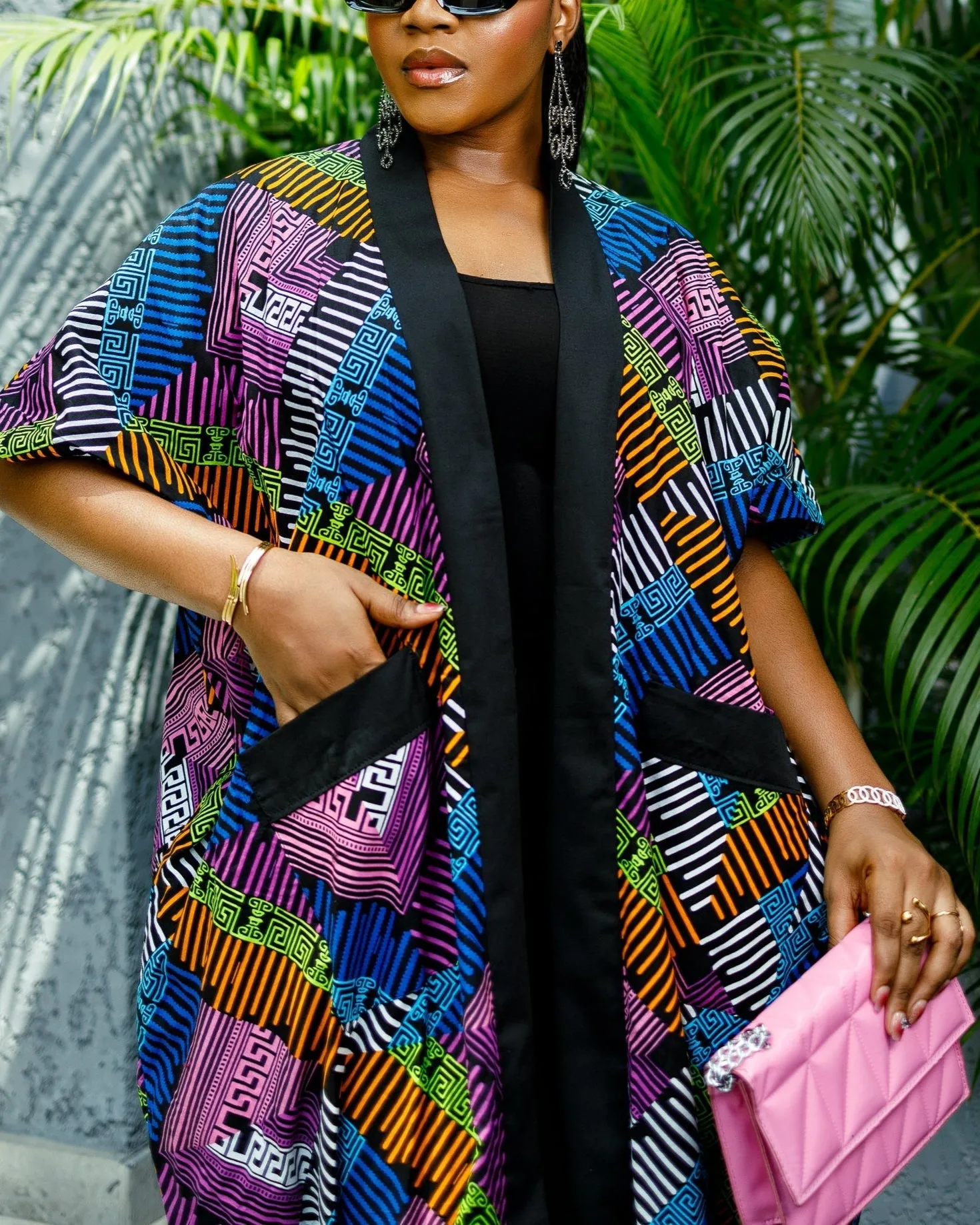 Women's Fashion Print Long Kimono Coat