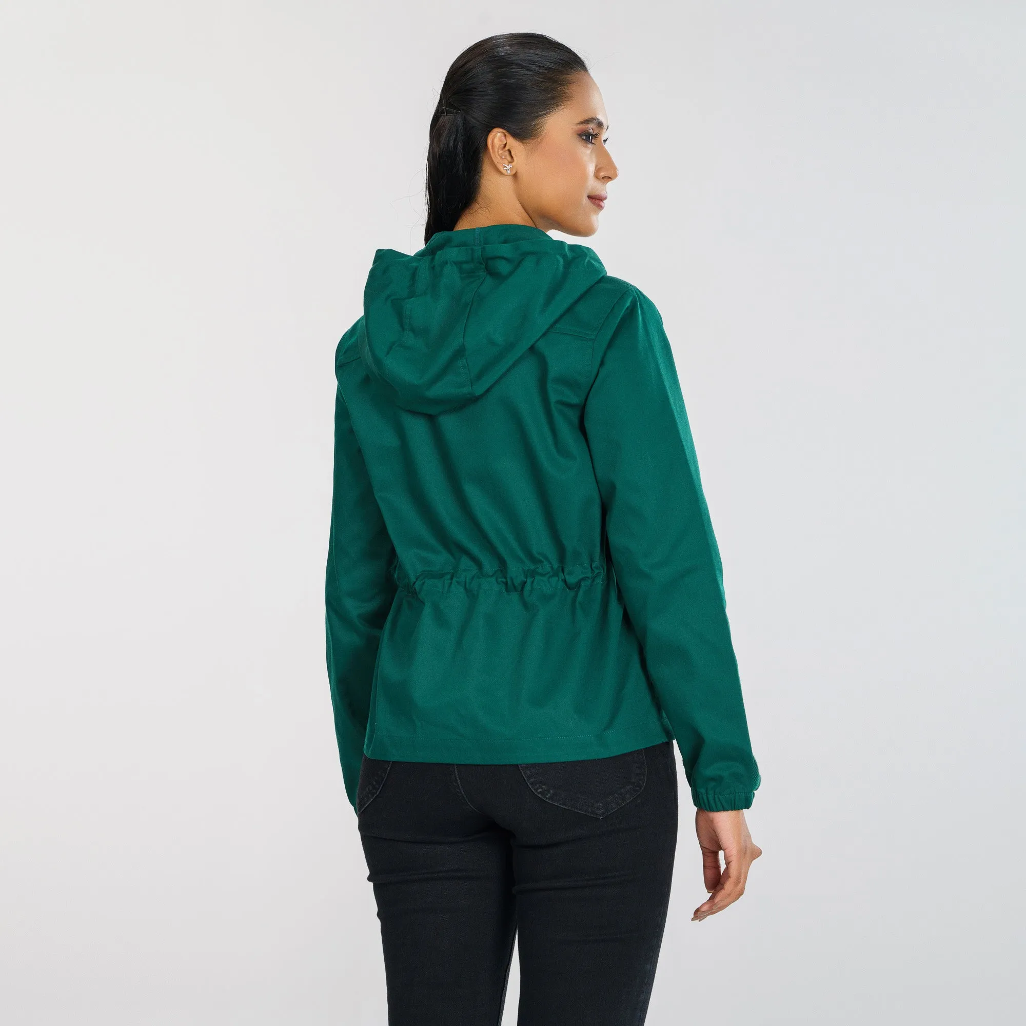 Womens Forest Green Twill Jacket