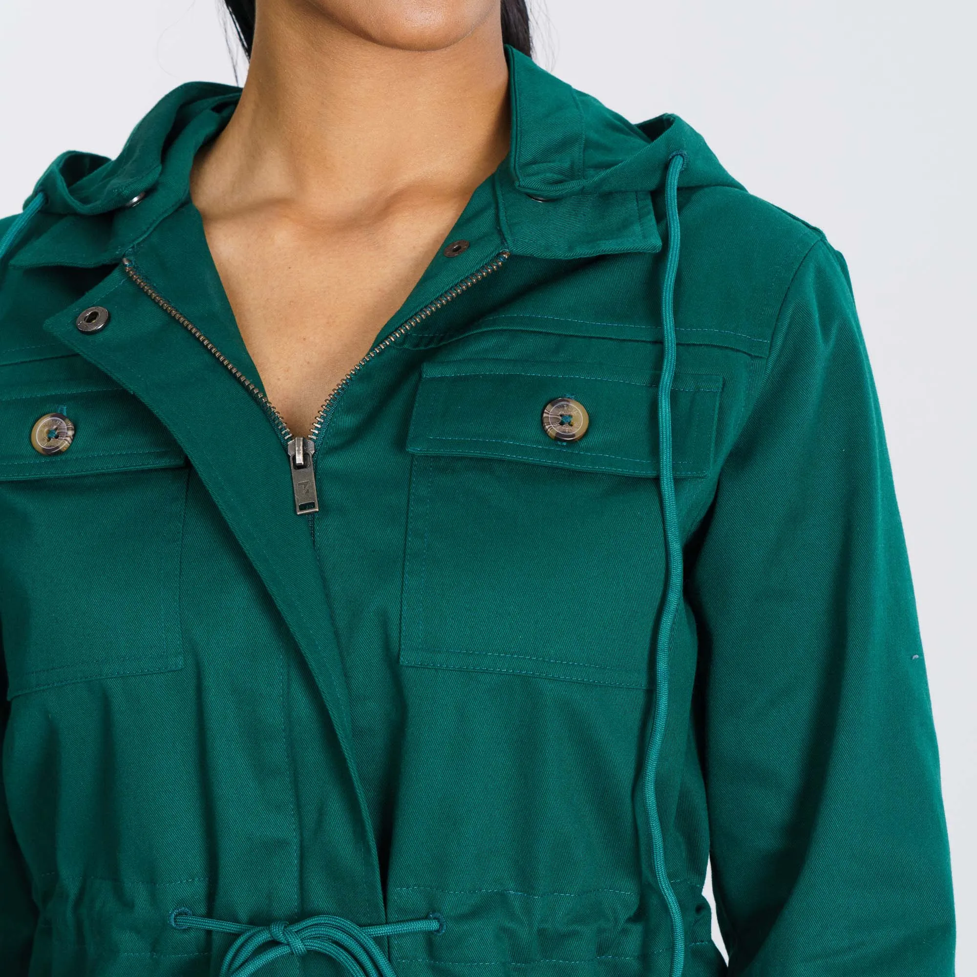 Womens Forest Green Twill Jacket