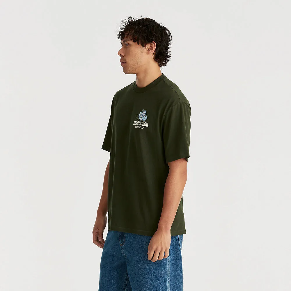 WRANGLER BOTANICALS SLACKER TEE DARK FOREST