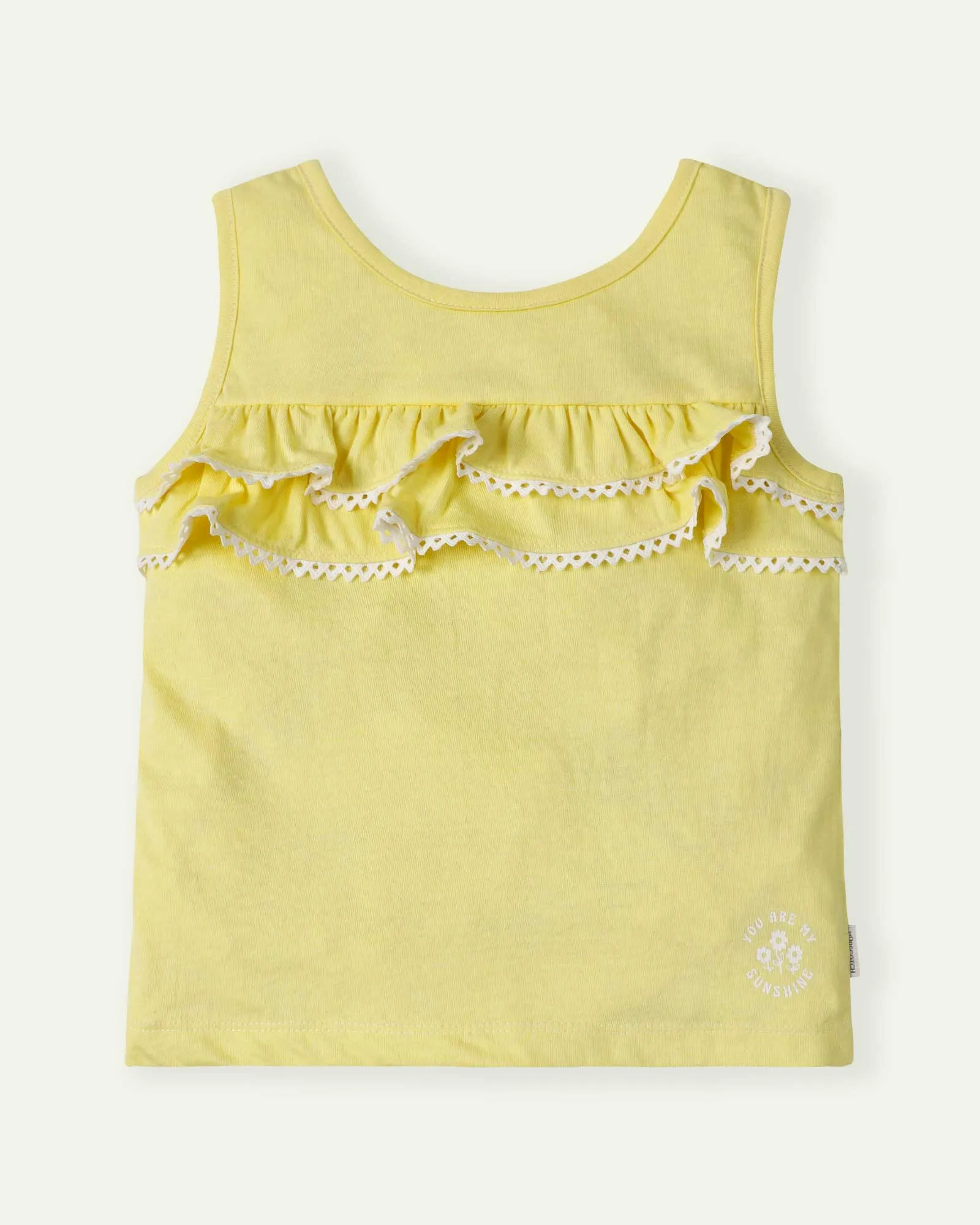 Yellow Frilled Tank Top