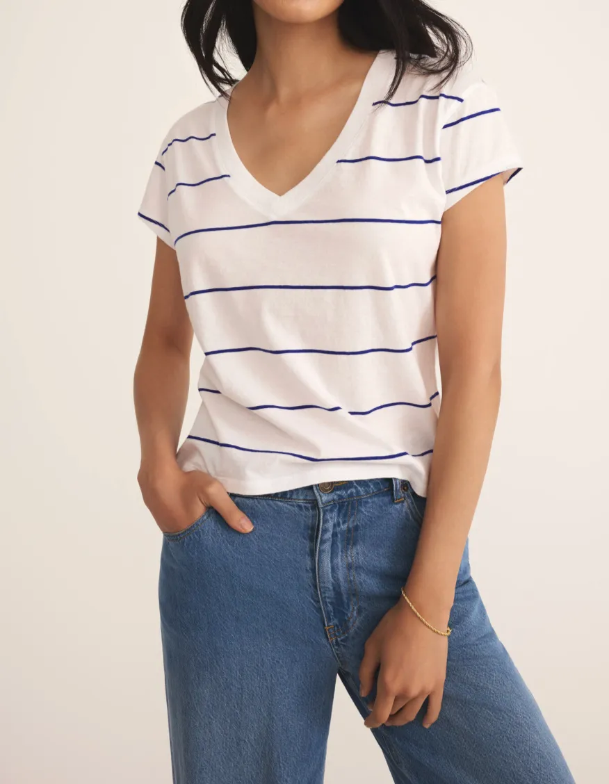 Z SUPPLY STRIPED MODERN V NECK TEE